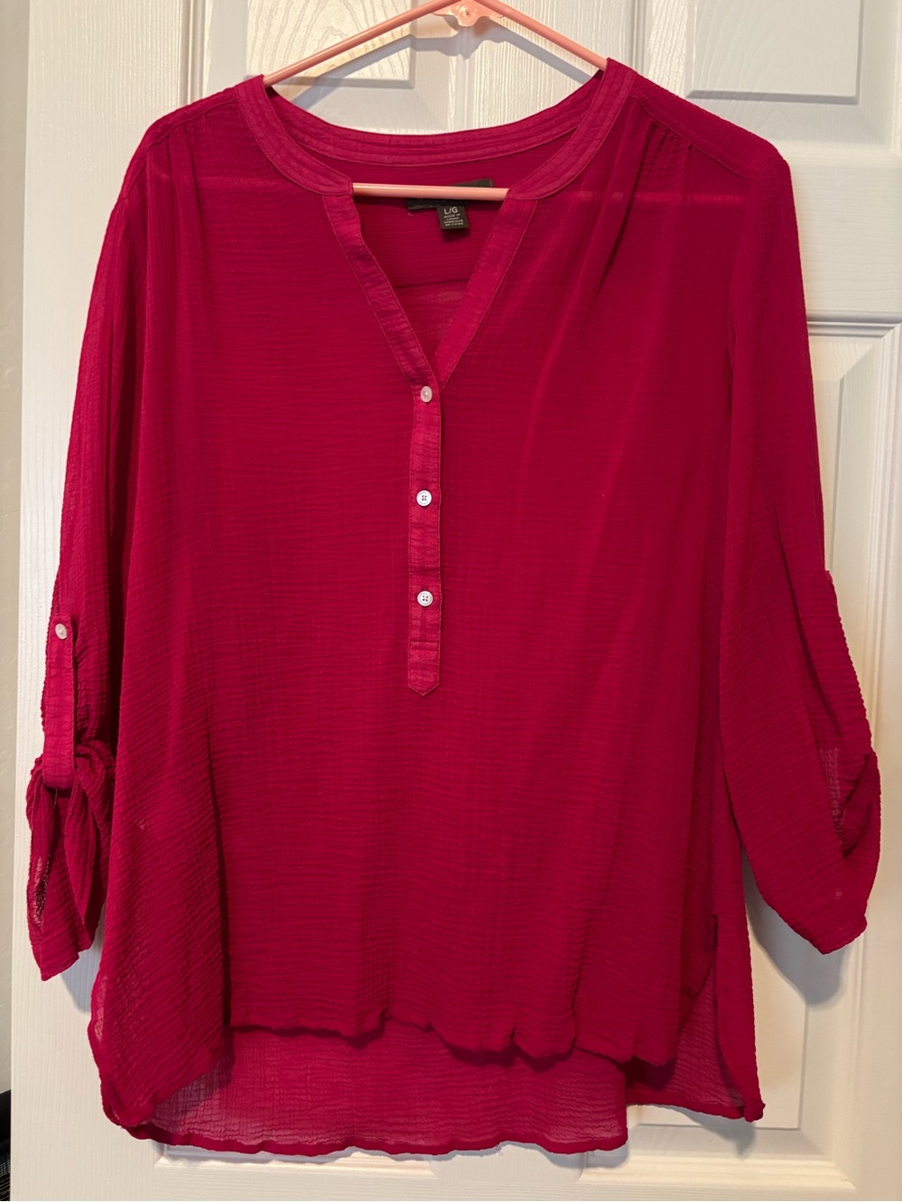 Tommy Bahama Coral Split-Neck Women’s Blouse + Magenta 2 for 1! - Picture 3 of 4